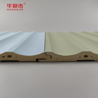 Laminasyonlu Wpc Duvar Paneli Fluted Pvc Panel Yeşil Mavi Bina Dekorasyonu