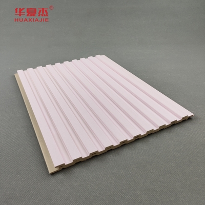 WPC Fluted Duvar Paneli Ev Malzemeleri İçin Pembe Dekorasyon Duvar Paneli
