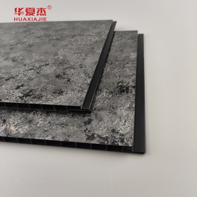 Yüksek Parlaklıklı Siyah Panel Sliver Halo Deseni Pvc Duvar Panelleri Lüks Tasarım Ev Dekorasyonu İçin Pvc Panel