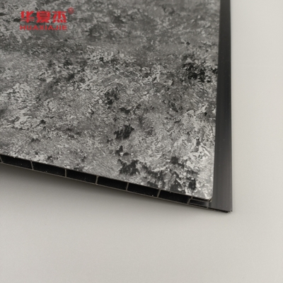 Yüksek Parlaklıklı Siyah Panel Sliver Halo Deseni Pvc Duvar Panelleri Lüks Tasarım Ev Dekorasyonu İçin Pvc Panel