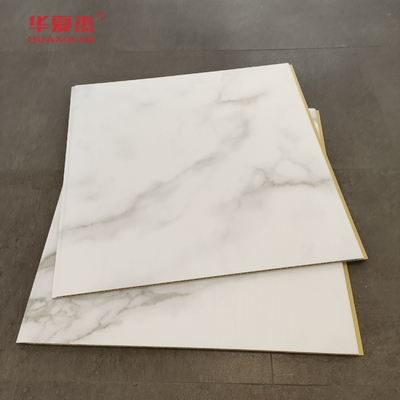 Yüksek Kaliteli Beyaz Mermer Wpc Duvar Paneli 600x9mm Laminated Wpc Board Su geçirmez Temizlenmesi Kolay