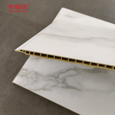 Yüksek Kaliteli Beyaz Mermer Wpc Duvar Paneli 600x9mm Laminated Wpc Board Su geçirmez Temizlenmesi Kolay