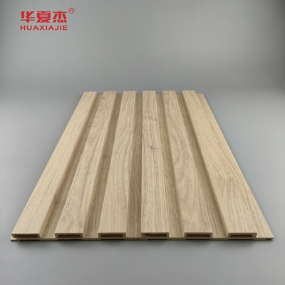 Çizik engelli Doğa Ahşap Wpc Duvar Paneli Dış Dekorasyon Laminasyonlu Wpc Paneli Fluted Board