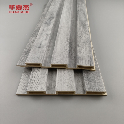Toptan Gri Ahşap Tasarımı Fluted Wpc Panel Duvar Dekorasyonları Ev için Lüks Wpc Duvar Panel
