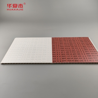 Modern tasarım pvc duvar paneli otel dekorasyonu için gri ve kırmızı renkte laminasyonlu pvc paneli