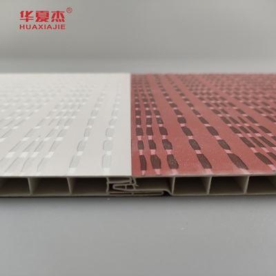 Modern tasarım pvc duvar paneli otel dekorasyonu için gri ve kırmızı renkte laminasyonlu pvc paneli