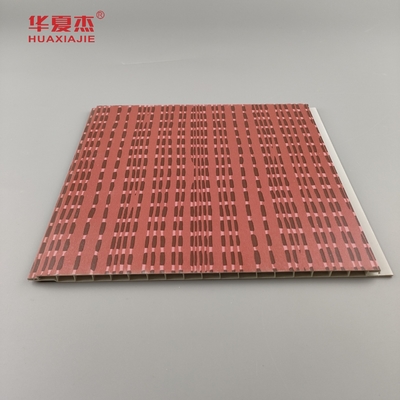 Modern tasarım pvc duvar paneli otel dekorasyonu için gri ve kırmızı renkte laminasyonlu pvc paneli
