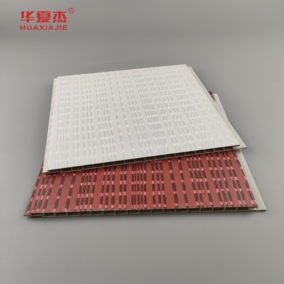 Modern tasarım pvc duvar paneli otel dekorasyonu için gri ve kırmızı renkte laminasyonlu pvc paneli