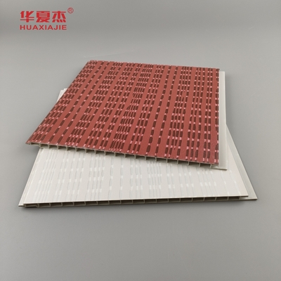 Modern tasarım pvc duvar paneli otel dekorasyonu için gri ve kırmızı renkte laminasyonlu pvc paneli