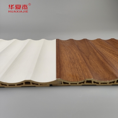 Laminli Wpc Duvar Paneli Fluted Pvc Panel Beyaz Ahşap Taneler Wpc Panel Ev / Ofis Dekorasyonu