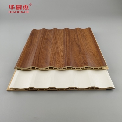 Laminli Wpc Duvar Paneli Fluted Pvc Panel Beyaz Ahşap Taneler Wpc Panel Ev / Ofis Dekorasyonu