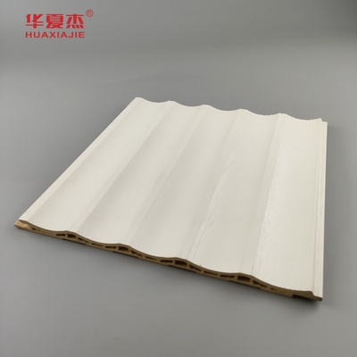 Laminli Wpc Duvar Paneli Fluted Pvc Panel Beyaz Ahşap Taneler Wpc Panel Ev / Ofis Dekorasyonu