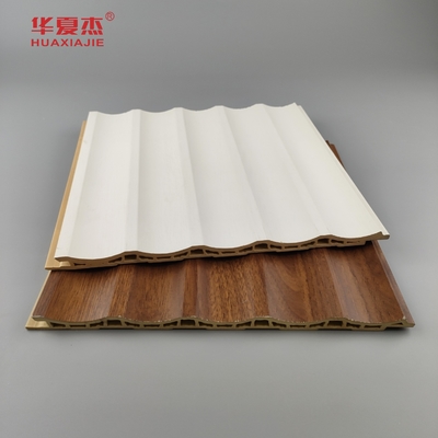 Laminli Wpc Duvar Paneli Fluted Pvc Panel Beyaz Ahşap Taneler Wpc Panel Ev / Ofis Dekorasyonu