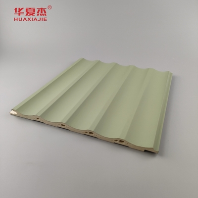 Laminasyonlu Wpc Duvar Paneli Fluted Pvc Panel Yeşil Mavi Bina Dekorasyonu