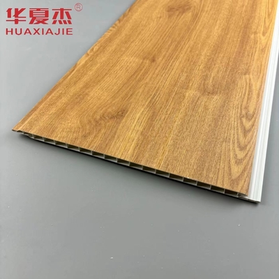Toptan Satış Doğa Ahşap Renk Su geçirmez Duvar PVC Panel Bina Dekorasyonu Malzemesi