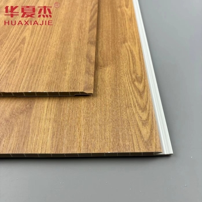 Toptan Satış Doğa Ahşap Renk Su geçirmez Duvar PVC Panel Bina Dekorasyonu Malzemesi