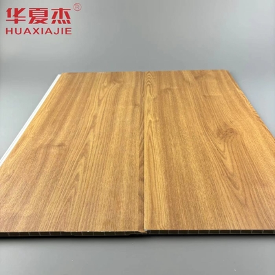 Toptan Satış Doğa Ahşap Renk Su geçirmez Duvar PVC Panel Bina Dekorasyonu Malzemesi