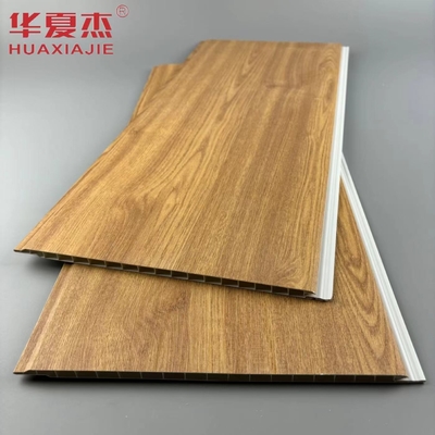 Toptan Satış Doğa Ahşap Renk Su geçirmez Duvar PVC Panel Bina Dekorasyonu Malzemesi