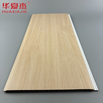 Modern tasarım meşe rengi pvc duvar paneli U şeklindeki pvc iç panel nem geçirmez inşaat malzemesi