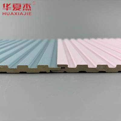 ev duvar dekorasyonu için pembe modern tasarımlı laminated wpc duvar paneli