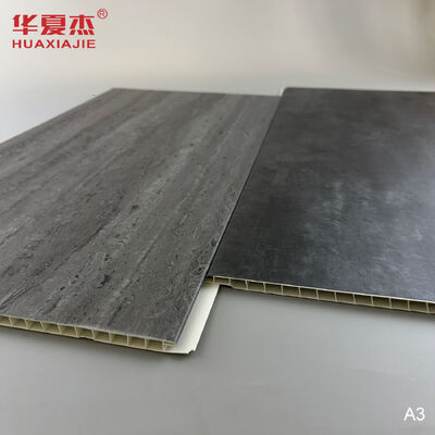 Kalite Alışveriş Alanı İç Dekorasyon için Ağacı Taneleri Yüzeyi Su geçirmez Dark Grey Marble PVC Duvar Paneli fabrika